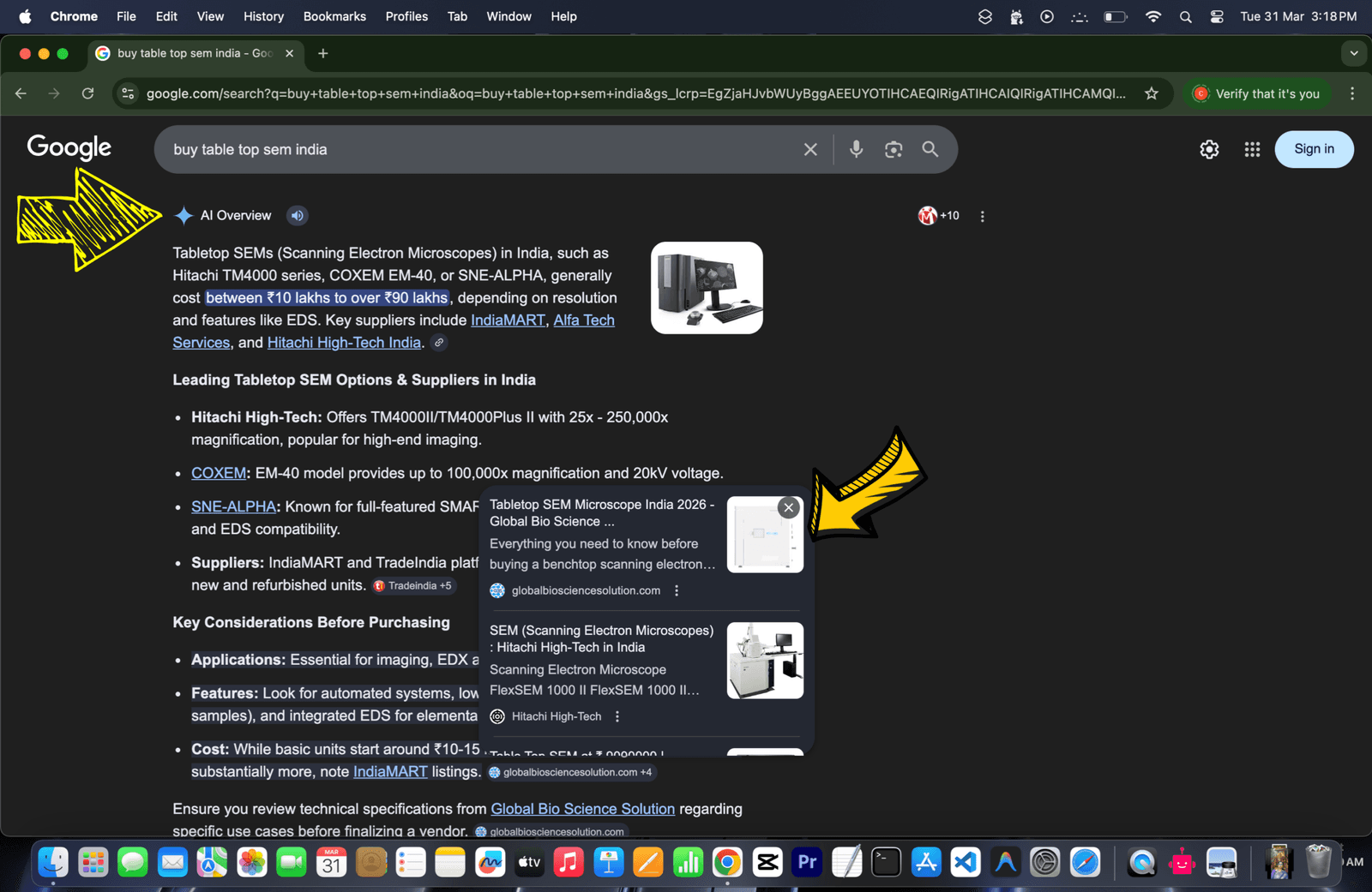Reference screenshot of Google AI Overview source panel featuring a brand